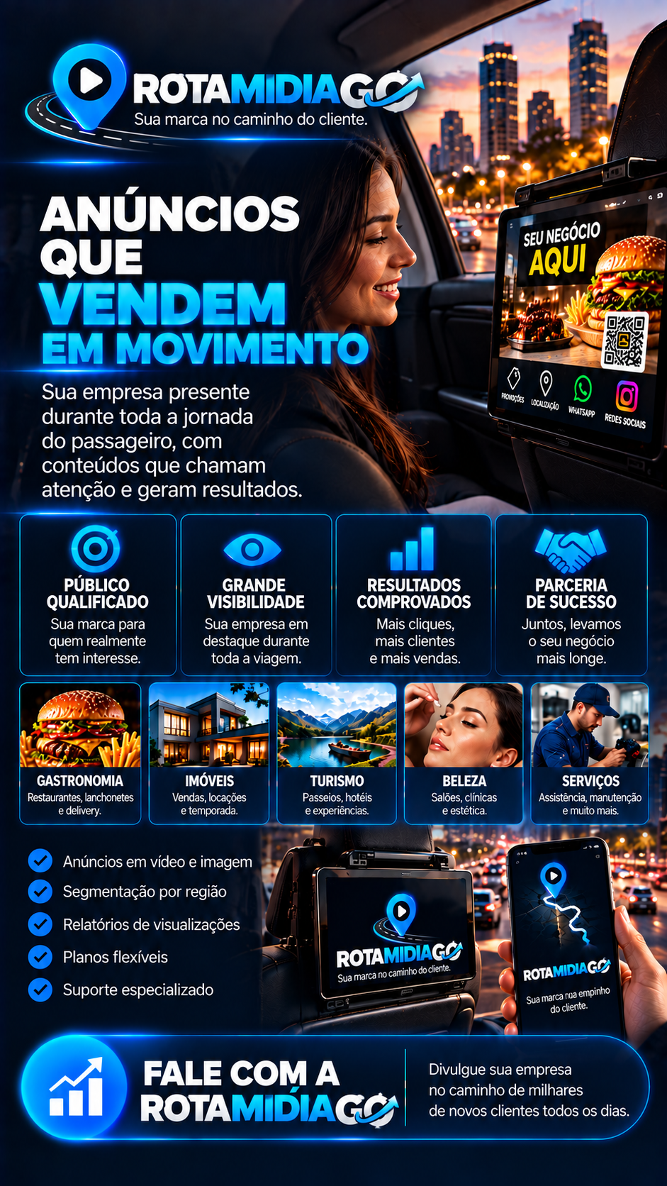 Rota Mídia Go — anúncios em tablets nos carros de aplicativo
